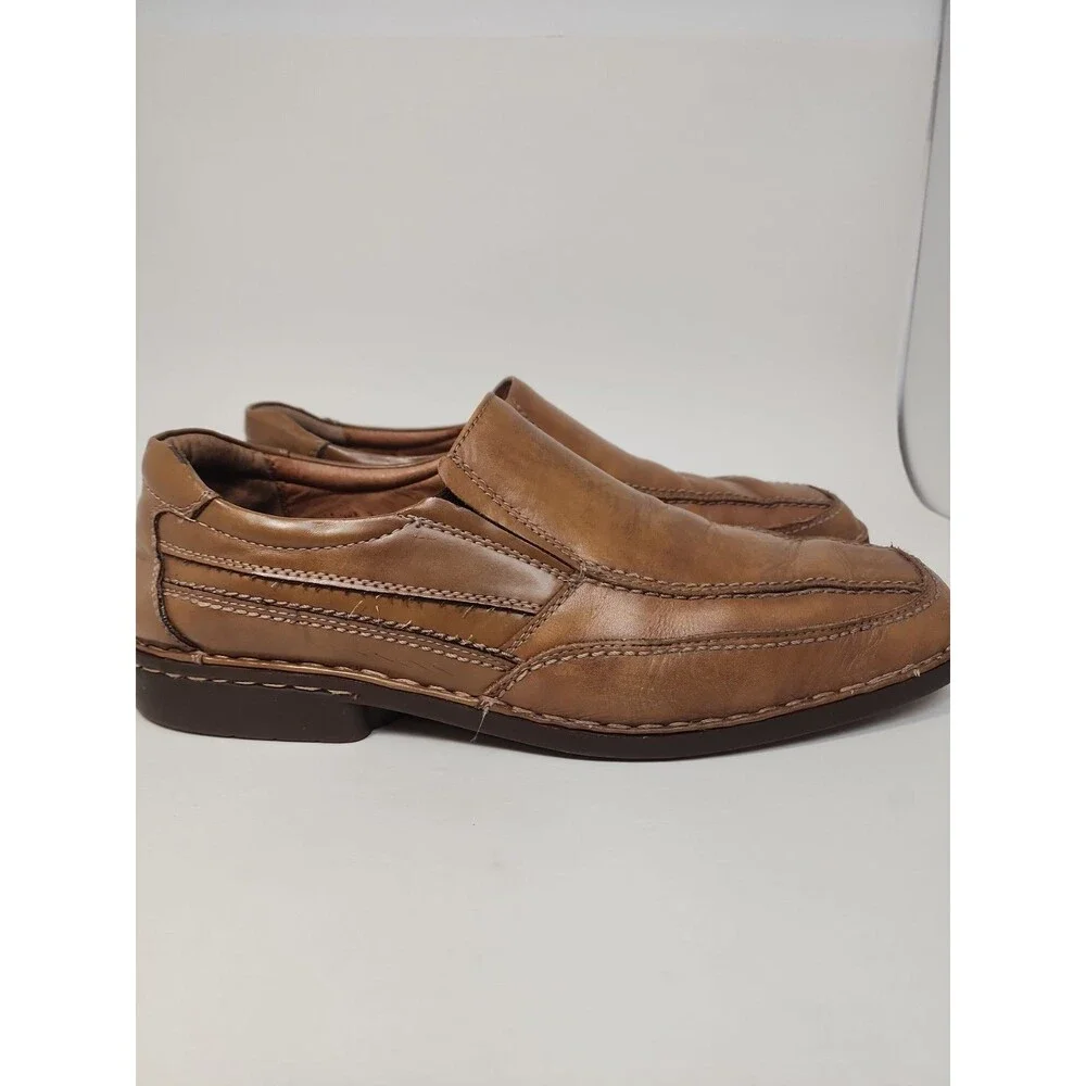 Men’s Natha Studio Leather Loafers Light Brown Soles Shoes Size 11.5